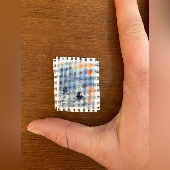 Claude Monet’s “Impression, Sunrise” in Mini Cross Stitch Art - Picture 3 of 5